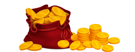 Large bag of coins for higher commissions